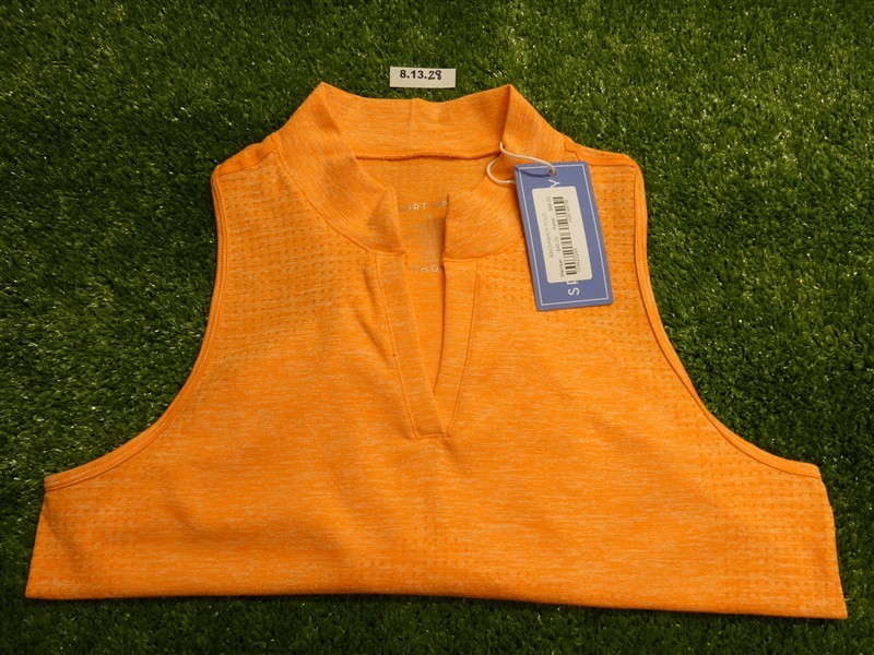 NEW Sport Haley Womens Razorback Sleeveless Tank Golf Shirt Orange Large
