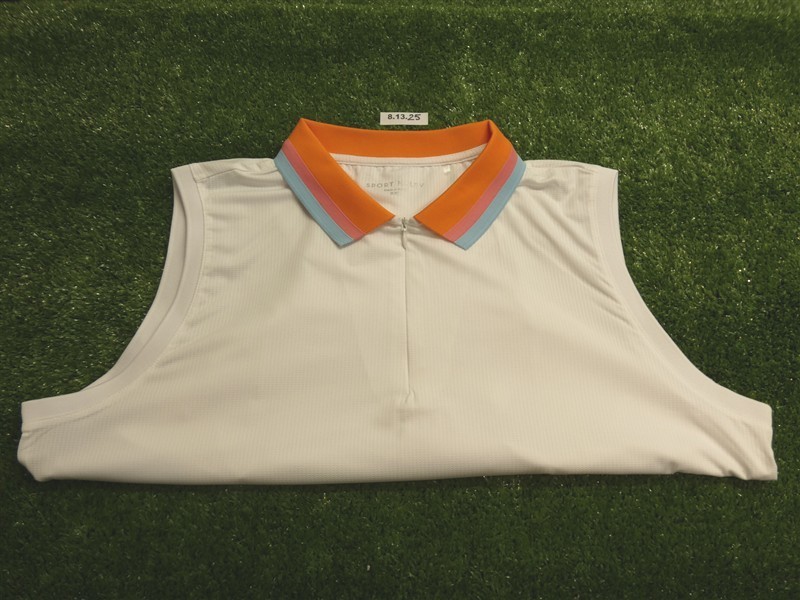 NEW Sport Haley Womens Monroe Sleeveless Polo Golf Shirt White XXL 2XL