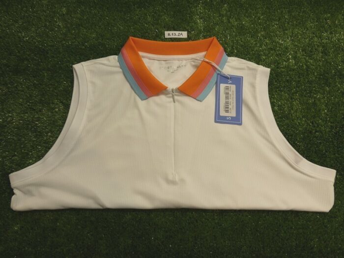 NEW Sport Haley Womens Monroe Sleeveless Polo Golf Shirt White Extra Large