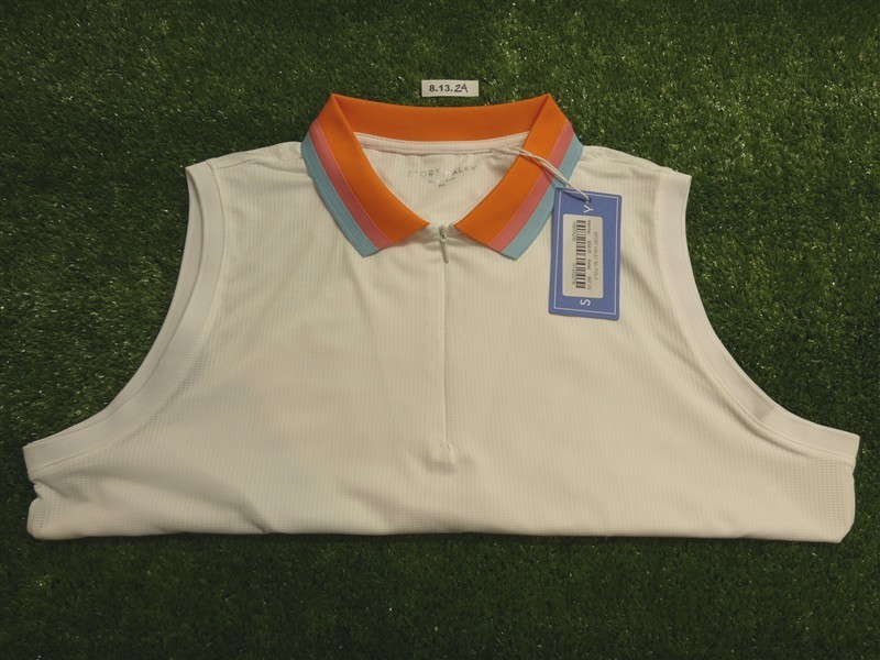 NEW Sport Haley Womens Monroe Sleeveless Polo Golf Shirt White Extra Large