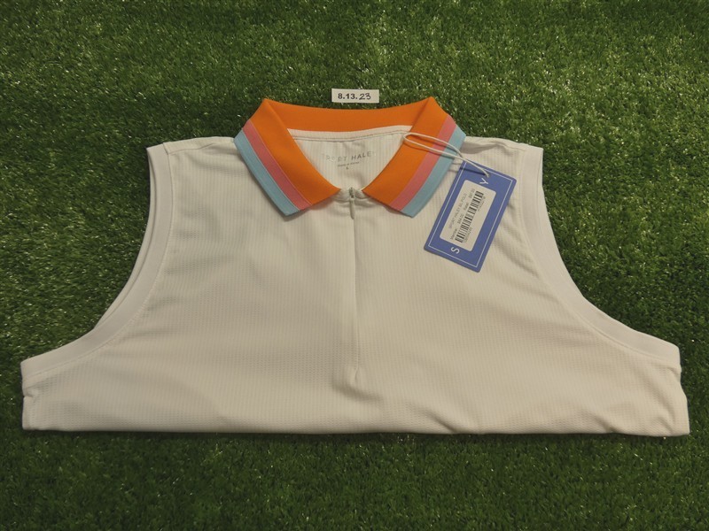 NEW Sport Haley Womens Monroe Sleeveless Polo Golf Shirt White Large