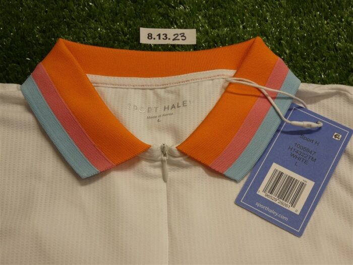 NEW Sport Haley Womens Monroe Sleeveless Polo Golf Shirt White Large