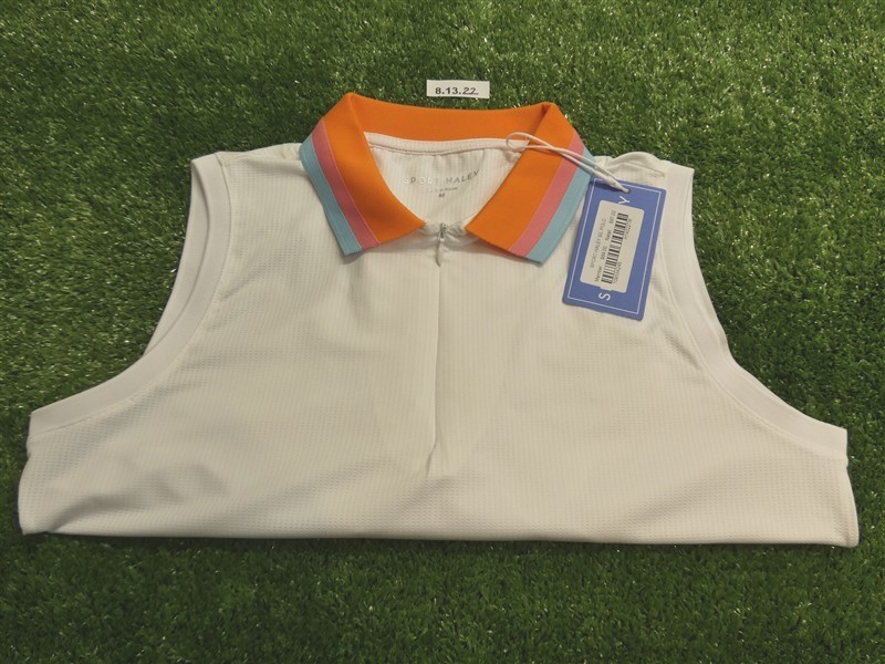 NEW Sport Haley Womens Monroe Sleeveless Polo Golf Shirt White Medium