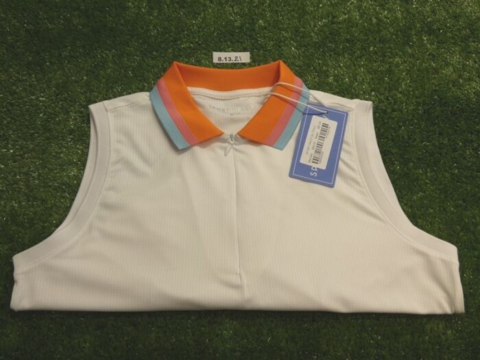NEW Sport Haley Womens Monroe Sleeveless Polo Golf Shirt White Small