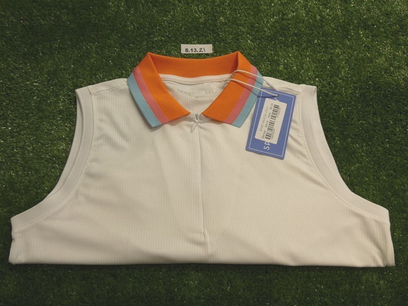 NEW Sport Haley Womens Monroe Sleeveless Polo Golf Shirt White Small