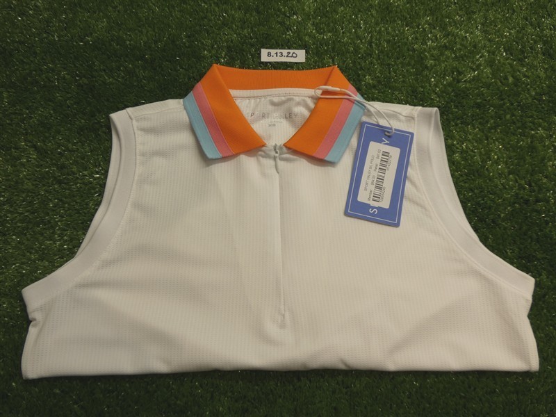 NEW Sport Haley Womens Monroe Sleeveless Polo Golf Shirt White Extra Small
