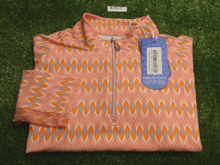NEW Sport Haley Womens Tempo Long Sleeve Polo Golf Shirt Pink/Orange Small