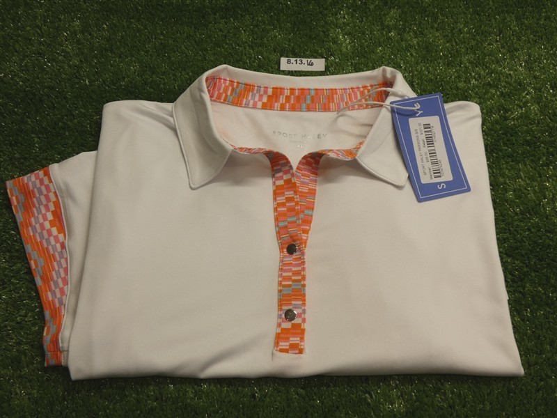 NEW Sport Haley Womens Parsons Short Sleeve Polo Golf Shirt White Extra Large