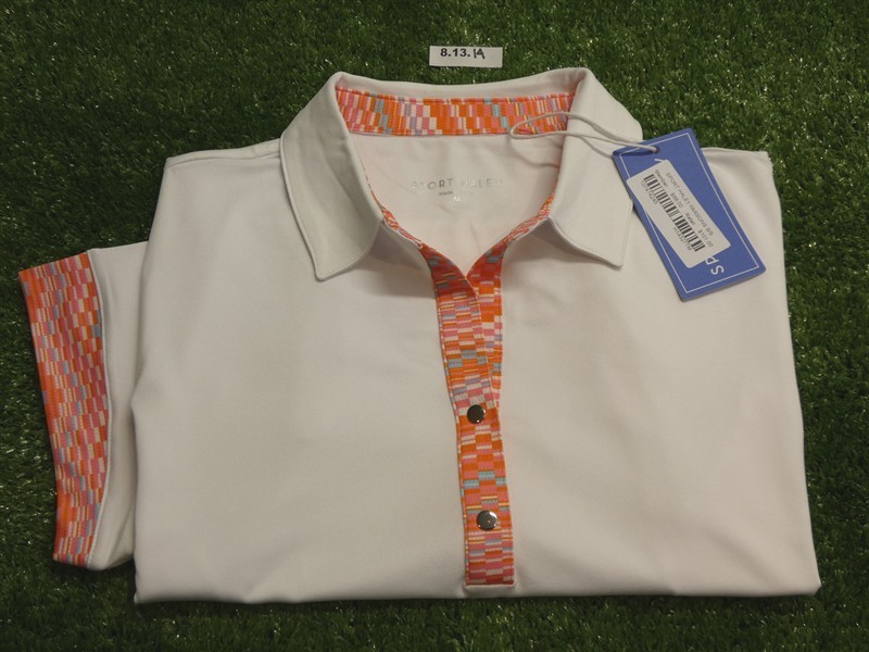 NEW Sport Haley Womens Parsons Short Sleeve Polo Golf Shirt White Medium