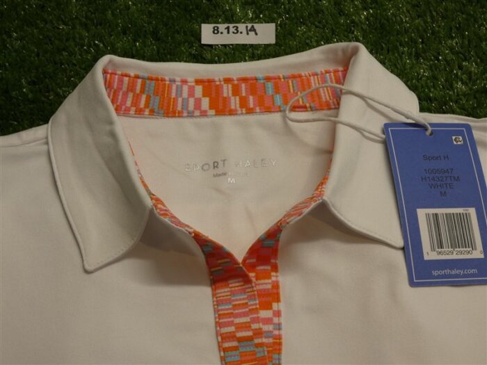 NEW Sport Haley Womens Parsons Short Sleeve Polo Golf Shirt White Medium