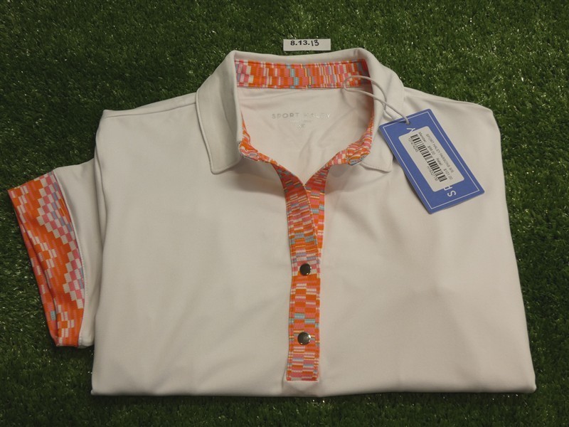 NEW Sport Haley Womens Parsons Short Sleeve Polo Golf Shirt White Extra Small