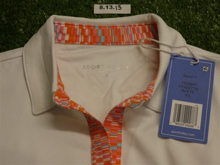 NEW Sport Haley Womens Parsons Short Sleeve Polo Golf Shirt White Extra Small