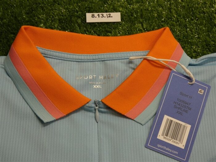NEW Sport Haley Womens Monroe Short Sleeve Polo Golf Shirt Blue XXL 2XL