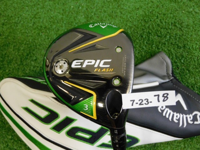 Callaway Epic Flash 15* 3 Wood Even Flow 65g 5.5 Regular Graphite w Headcover