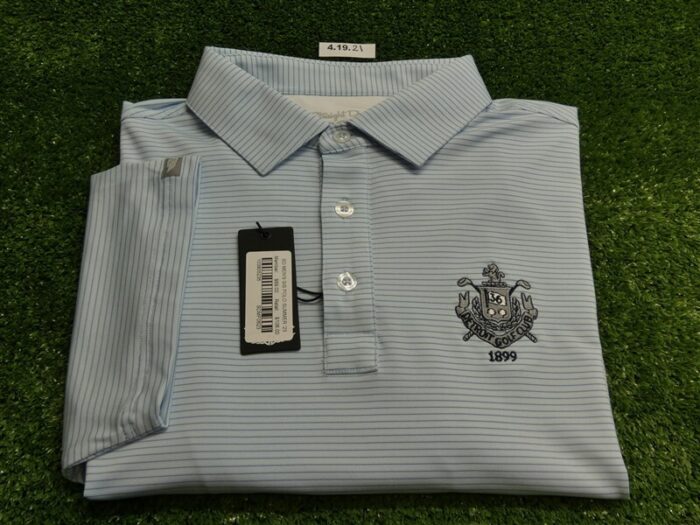 Straight Down Men’s Casey Golf Shirt C.C. Logo Blue Large