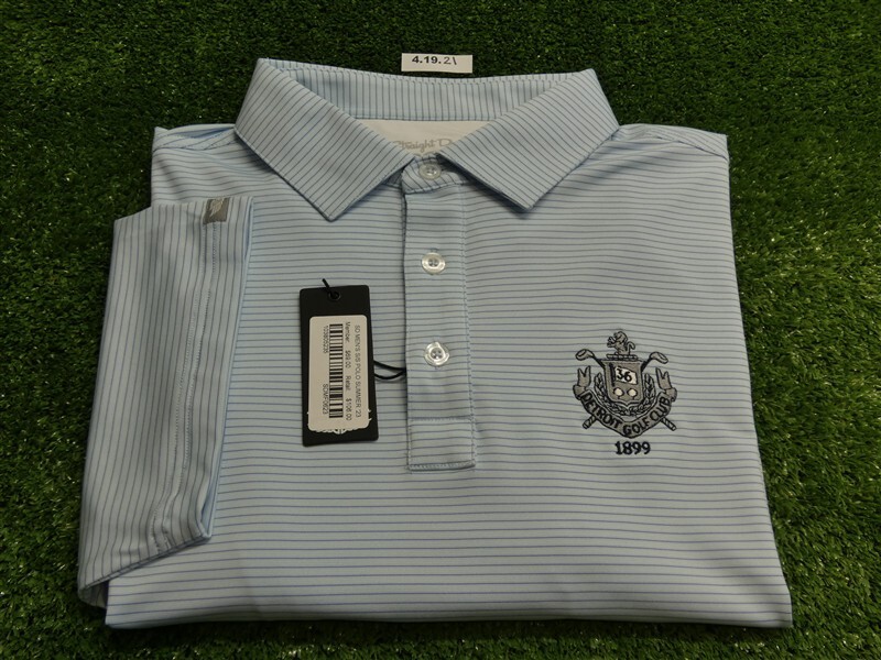 Straight Down Men’s Casey Golf Shirt C.C. Logo Blue Large
