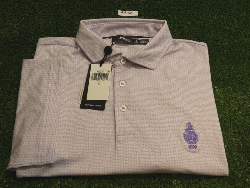Ralph Lauren RLX Men’s Lightweight Airflow Polo Golf Shirt C.C Logo Purple Large