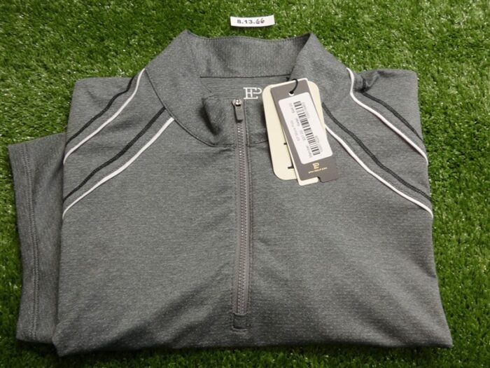 NEW EPNY Womens C/S Zip Mock Polo Golf Shirt C.C Logo Slate Extra Large