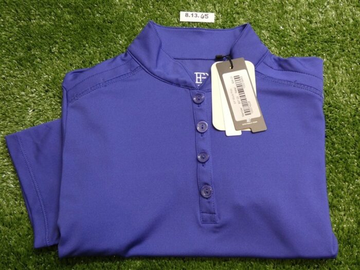 NEW EPNY Womens Mandarin Collar Polo Golf Shirt C.C Logo Steel Blue Extra Small