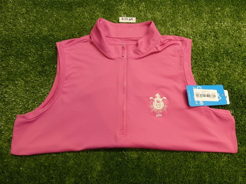 NEW GG Blue Womens Tess Sorbet Sleeveless Golf Shirt C.C. Logo Large