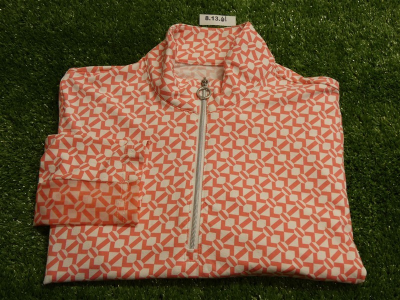 NEW GG Blue Womens Georgia Ice Quarter-Zip Golf Pullover Pink/White Extra Small