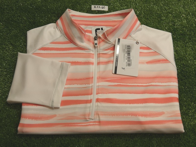NEW FootJoy Womens Watercolor Half-Zip Golf Pullover C.C. Logo White Large 27798