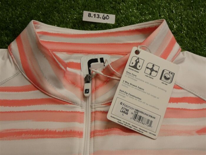 NEW FootJoy Womens Watercolor Half-Zip Golf Pullover C.C. Logo White Large 27798