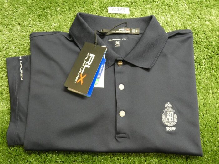 NEW Ralph Lauren RLX Womens Classic Fit Polo Golf Shirt C.C. Logo Navy Large