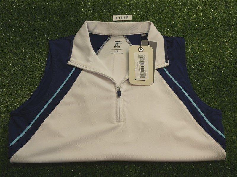 NEW EPNY Womens Convertible Collar Sleeveless Golf Shirt C.C. Logo Extra Small