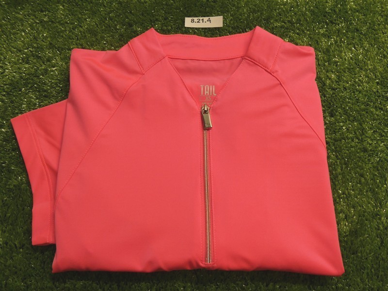 NEW TAIL Womans Bexley Short Sleeve Polo Golf Shirt Pink Lotus Extra Small