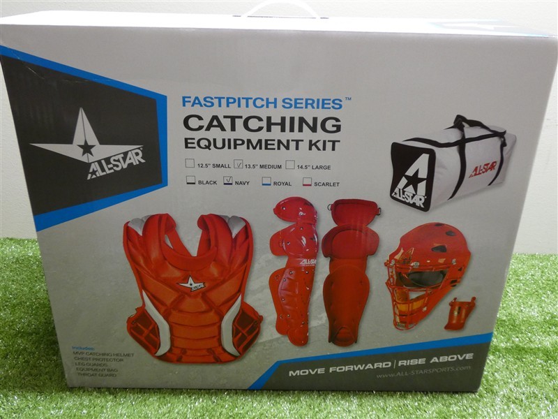 All-Star Fastpitch Series Softball Catcher’s Kit Medium 13.5″ Navy Blue New