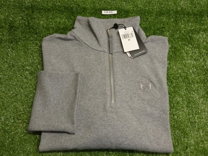 Ralph Lauren RLX Womens Mockneck Vented Hem Golf 1/4 Zip NGLA Logo Grey Medium