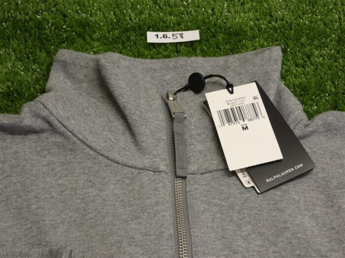 Ralph Lauren RLX Womens Mockneck Vented Hem Golf 1/4 Zip NGLA Logo Grey Medium