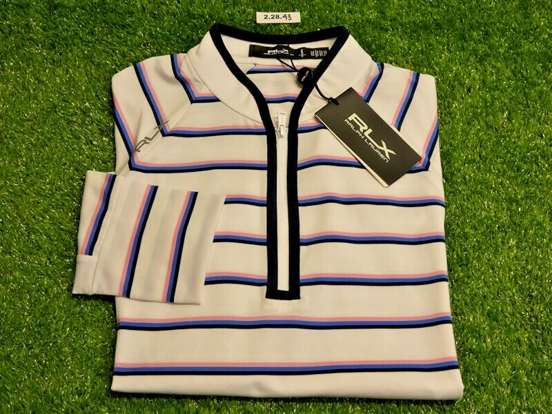 Ralph Lauren RLX Women Stretch Jersey Quarter-Zip Golf Pullover NGLA Logo Medium