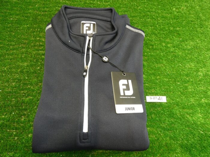 FootJoy Junior Boys Half Zip Mid Layer Golf Pullover Navy Blue Medium 25198