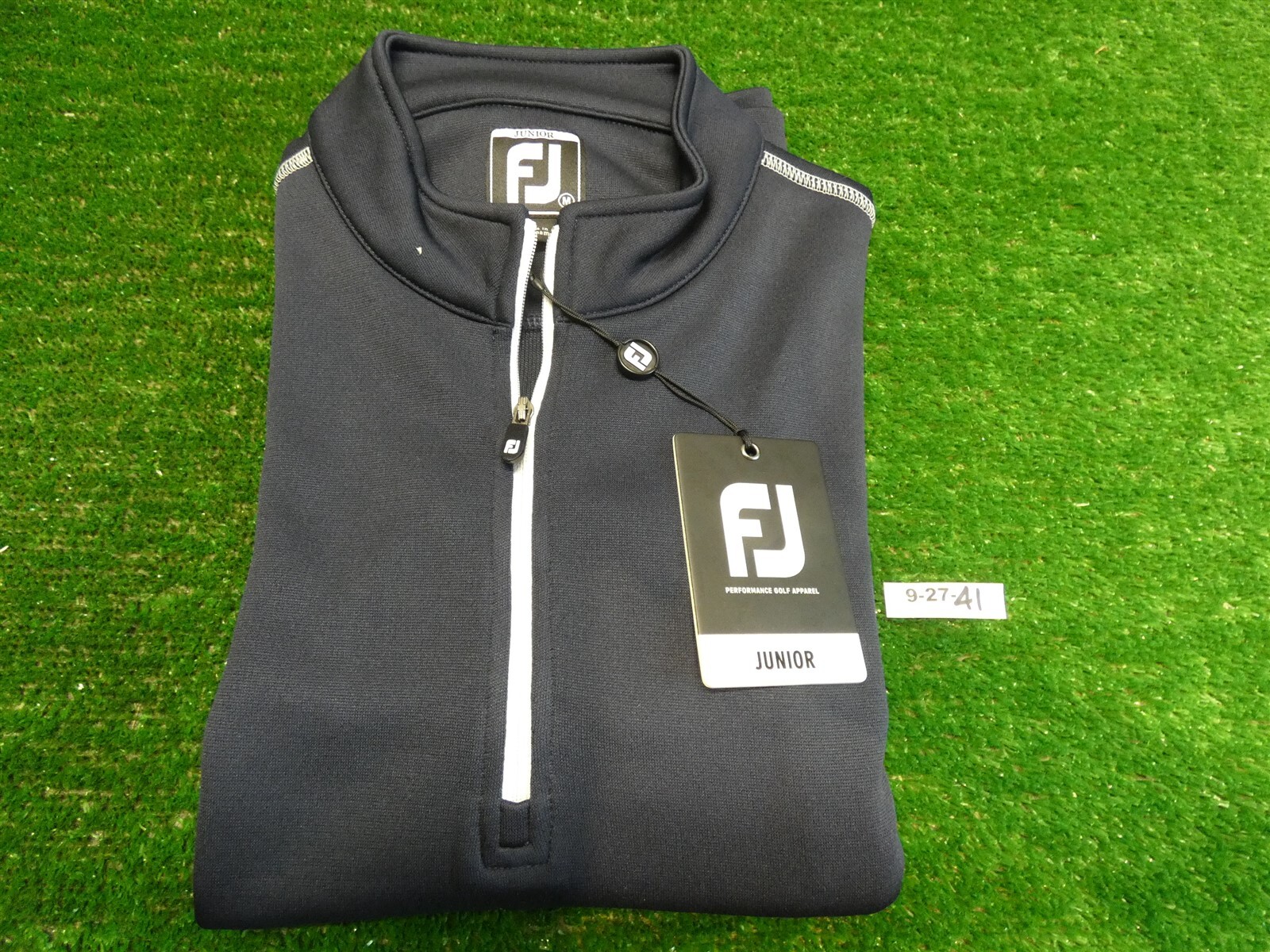 FootJoy Junior Boys Half Zip Mid Layer Golf Pullover Navy Blue Medium 25198