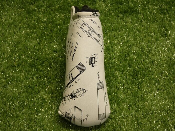 Ping Patent Drawing Blade Putter Headcover White/Black/Gold New