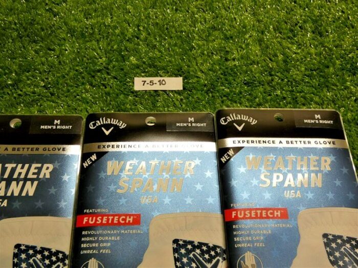 3 Callaway Weather Spann USA Mens Medium Golf Gloves Worn on RH New