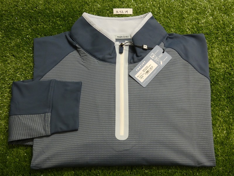 FootJoy Mens TempoSeries Mixed Texture Golf Mid-Layer Denim Blue Large 33374