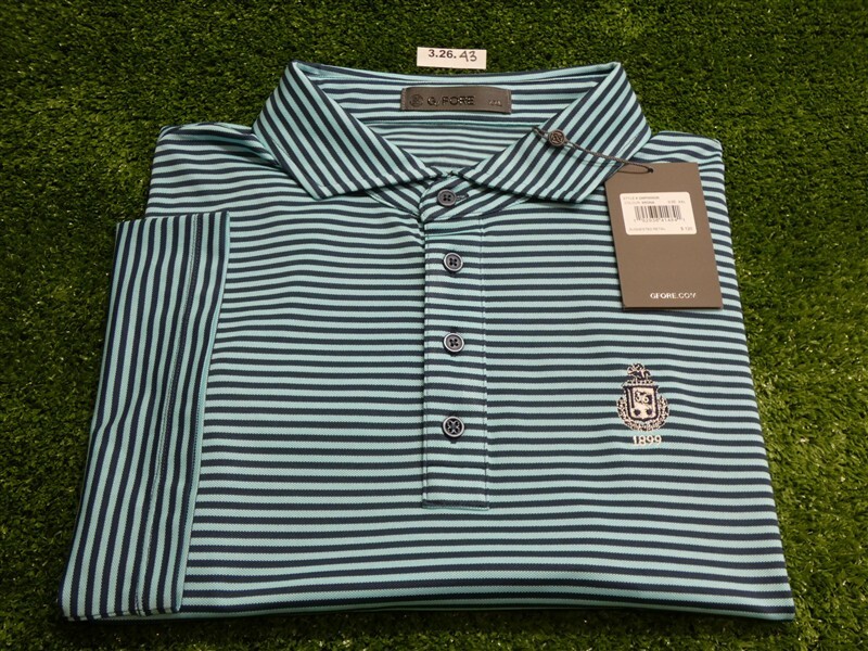 G/Fore Men’s Rib Gusset Tech Golf Shirt C.C. Logo Teal/Navy Blue 2XL XXL