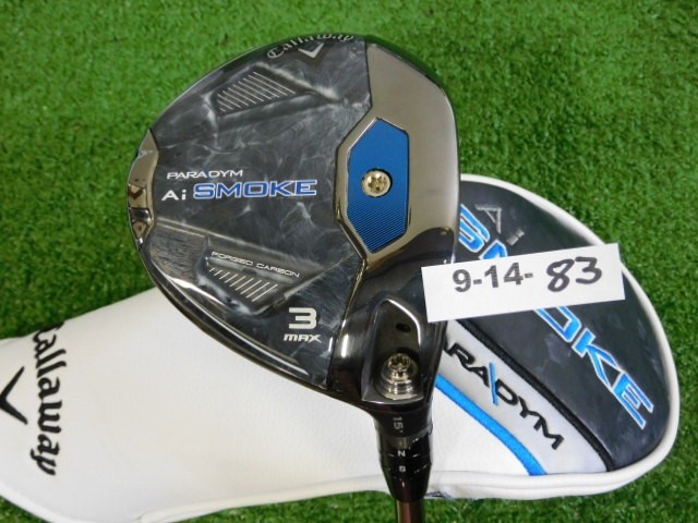 Callaway Paradym Ai Smoke Max 15* 3 Wood RCH 55 Stiff Graphite with HC Mid Mint