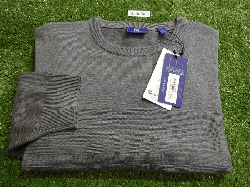 FootJoy Mens Tonal Block Crewneck Golf Sweater Heather Charcoal Large 35528
