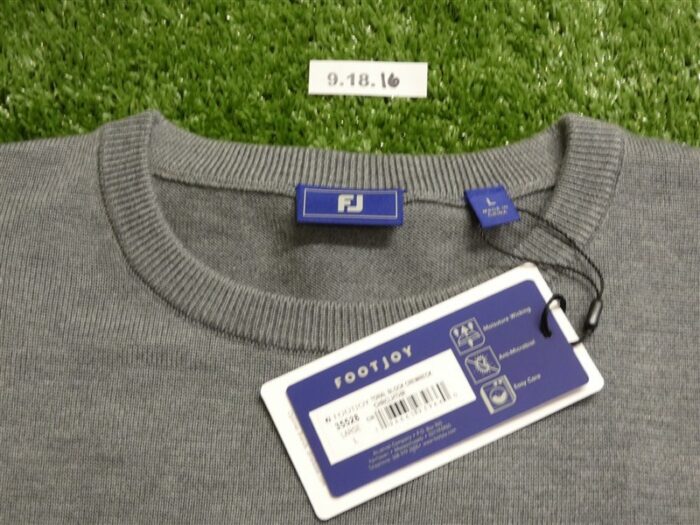 FootJoy Mens Tonal Block Crewneck Golf Sweater Heather Charcoal Large 35528