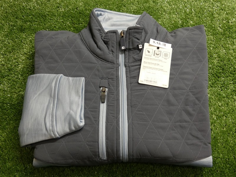 FootJoy Mens ThermoSeries Full-Zip Golf Hybrid Mid-Layer Charcoal Large 37749