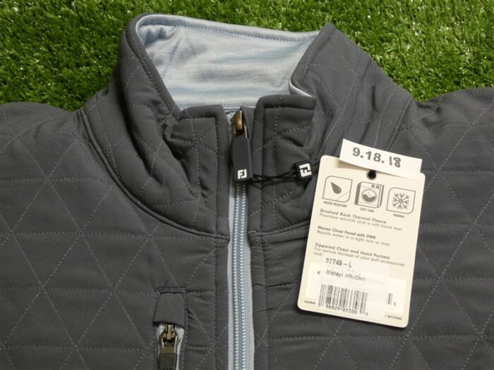 FootJoy Mens ThermoSeries Full-Zip Golf Hybrid Mid-Layer Charcoal Large 37749