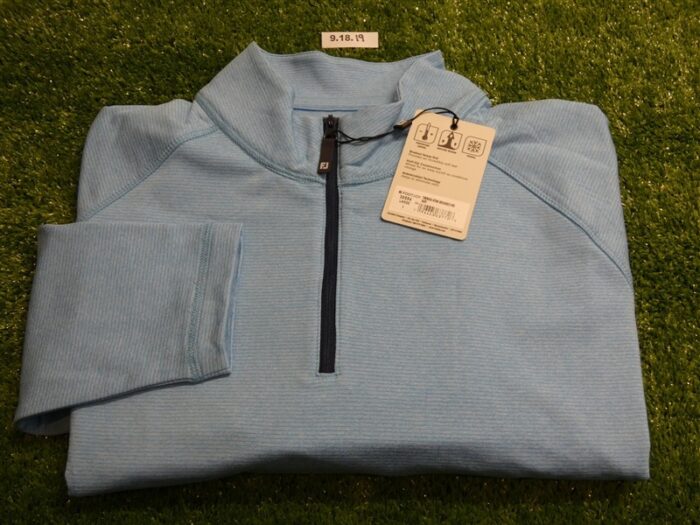 FootJoy Mens ThermoSeries Heather Brushed Golf Mid-Layer Sky Blue Large 30554