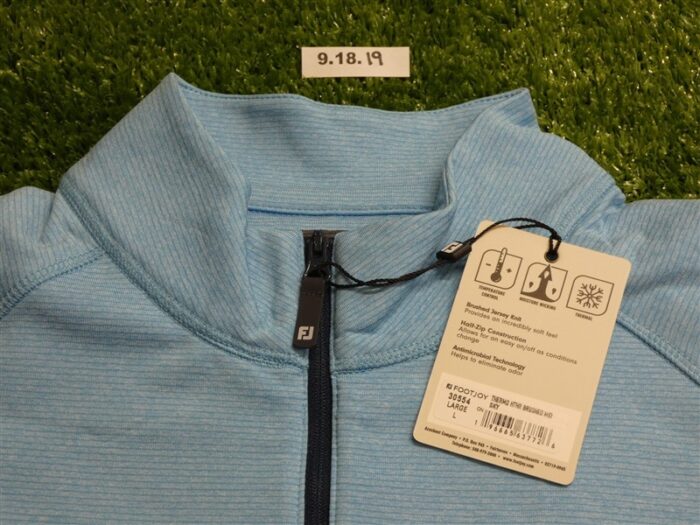 FootJoy Mens ThermoSeries Heather Brushed Golf Mid-Layer Sky Blue Large 30554