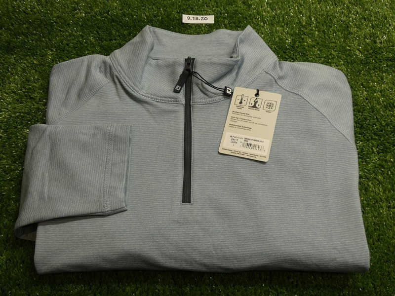 FootJoy Mens ThermoSeries Heather Brushed Golf Mid-Layer Grey Large 29117