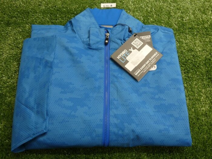 FootJoy Mens HydroLite X Short Sleeve Golf Rain Shirt Blue Camo Large 37685