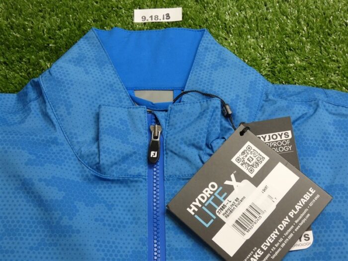 FootJoy Mens HydroLite X Short Sleeve Golf Rain Shirt Blue Camo Large 37685